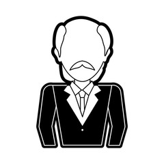 flat line  monocromatic   businessman  over white background  vector illustration