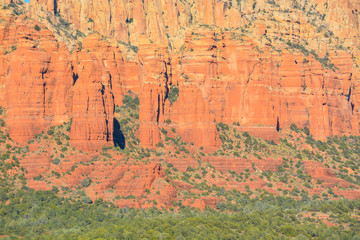 Towering sandstone cliffs in Sedona Arizona