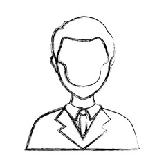 flat line uncolored  lawyer over white background  vector illustration