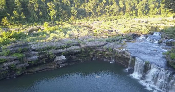 Tennessee waterfalls river trees pan right to left 4k
