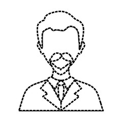 flat line uncolored  lawyer sticker  over white background  vector illustration