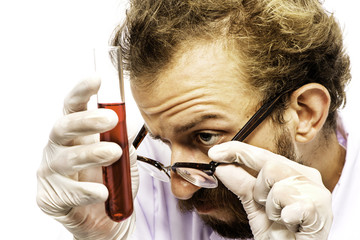 Mad Scientist With Red Liquid