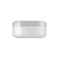  Plastic cosmetic jar for cream, scrub, gel, powder. Vecto mockup