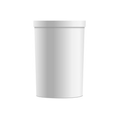 Blank of plastic tub for dessert, yogurt, Ice Cream. Vector