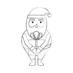christmas happy santa claus with gift box holiday