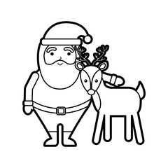 christmas happy santa claus and reindeer celebration