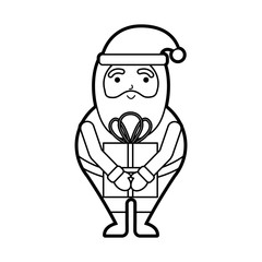 christmas happy santa claus with gift box holiday