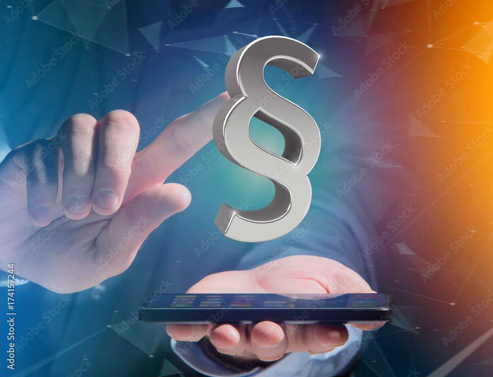 Aufkleber justice and law symbol displayed on a futuristic interface - 3d rendering