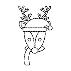 christmas reindeer with hat and scarf decoration