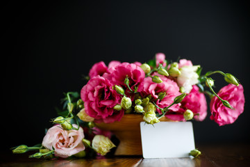 Beautiful bouquet of pink lisianthus flowers