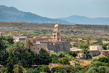 Church of Toplou Monastery. It is a Eastern Orthodox monastery in the northeastern part of Crete