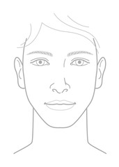 男性　顔　正面　