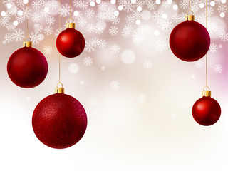 Christmas background with red balls