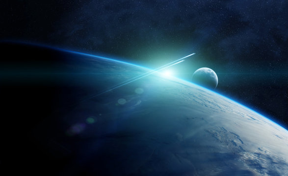 Planet Earth in space 3D rendering elements of this image furnished by NASA