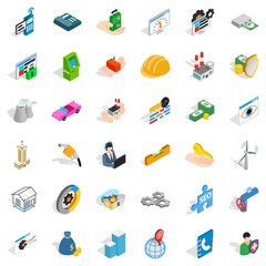 Biz icons set, isometric style