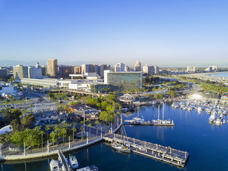 Fototapeta premium Beautiful aerial afternoon view around Rainbow Harbor