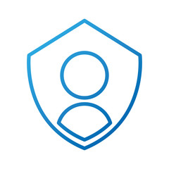 privacy icon shield with person symbol protection authentication security