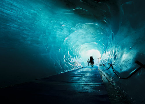 The Mer De Glace Glacier Cave, Chamonix, France