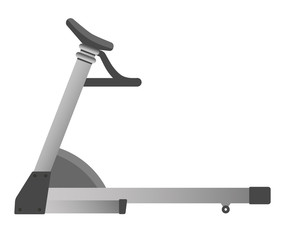 Gym fitness equipment treadmill run trainer exercise machine sport club vector icon