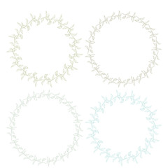 Floral wreath. Hand drawn vector round frame. Decorative elements for design. Ink, vintage and rustic styles.