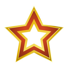 Shiny bright five-pointed star flat vector illustration