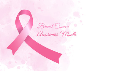  Pink ribbon, breast cancer awareness symbol. October is month of Breast Cancer Awareness in the world.