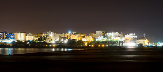 Night Portimao from the sea side.