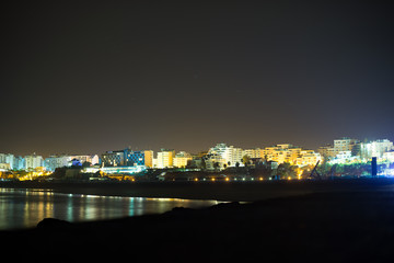Night Portimao from the sea side.