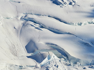 Obraz premium French Alps, Mont Blanc and glaciers as seen from Aiguille du Midi, Chamonix, France 