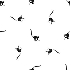 Lemur monkey pattern seamless black