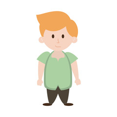 young happy boy wearing mint green shirt  icon image vector illustration design 