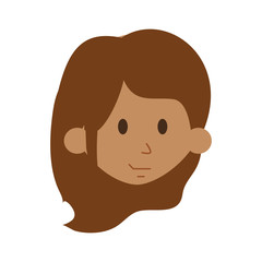 happy girl with long hair and tan skin icon image vector illustration design 