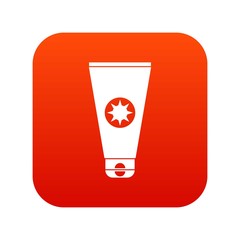 Tube with sunbathing cream icon digital red