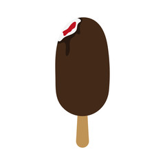 ice cream on stick with red filling   icon image vector illustration design 