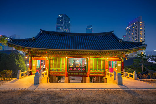 Seoul. Landmark of Seoul Bongeunsa Temple in the Gangnam District of Seoul, Korea.