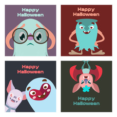 Cute monster Halloween greetings