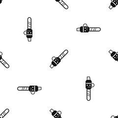 Gasoline powered chainsaw pattern seamless black