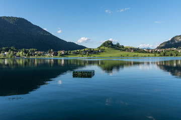 The mountain lake Thiersee in Tyrol, Austria