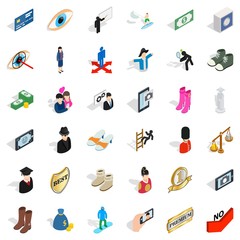 Balance icons set, isometric style