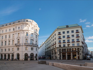 Fototapeta na wymiar Low angle view of historic buildings at Vienna, Austria