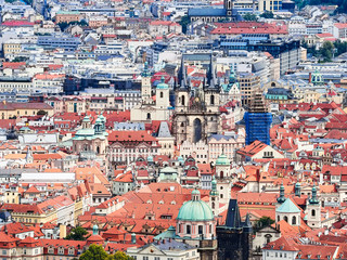 Fototapeta na wymiar Panorama of the Old Town in Prague, Czech Republic