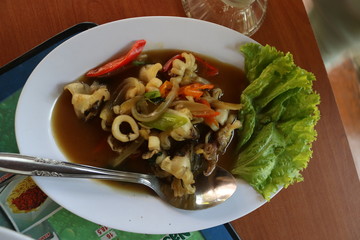Squid Oyster Sauce Indonesian Food