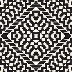 Hand drawn painted seamless pattern. Vector tribal design background. Ethnic motif. Geometric ethnic stripe lines illustration. For prints, textile, wallpaper, wrapping paper.