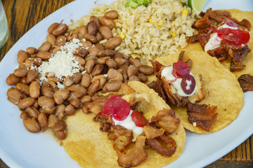 Close up shot of Mexican style Taco