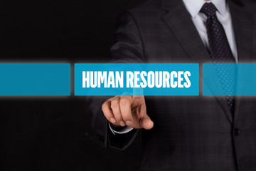 Hand pushing on a touch screen interface-CAREER button