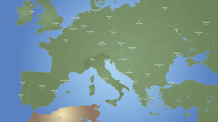 Europe map infographic. Slide presentation. Detailed vector map