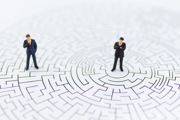 Businessmen are looking for a solution. Using as to solve problems and new idea concept.