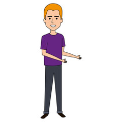 young man standing avatar character