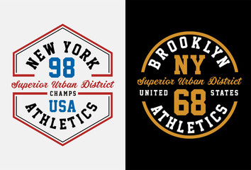 Athletic New York Brooklyn Typography design