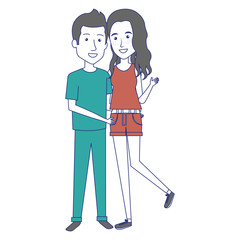 young couple standing avatars